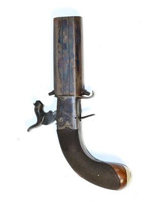 Lot 463 - A 19th Century Double Barrel Turnover Percussion Pistol, 9.1 cm barrels and action retaining...