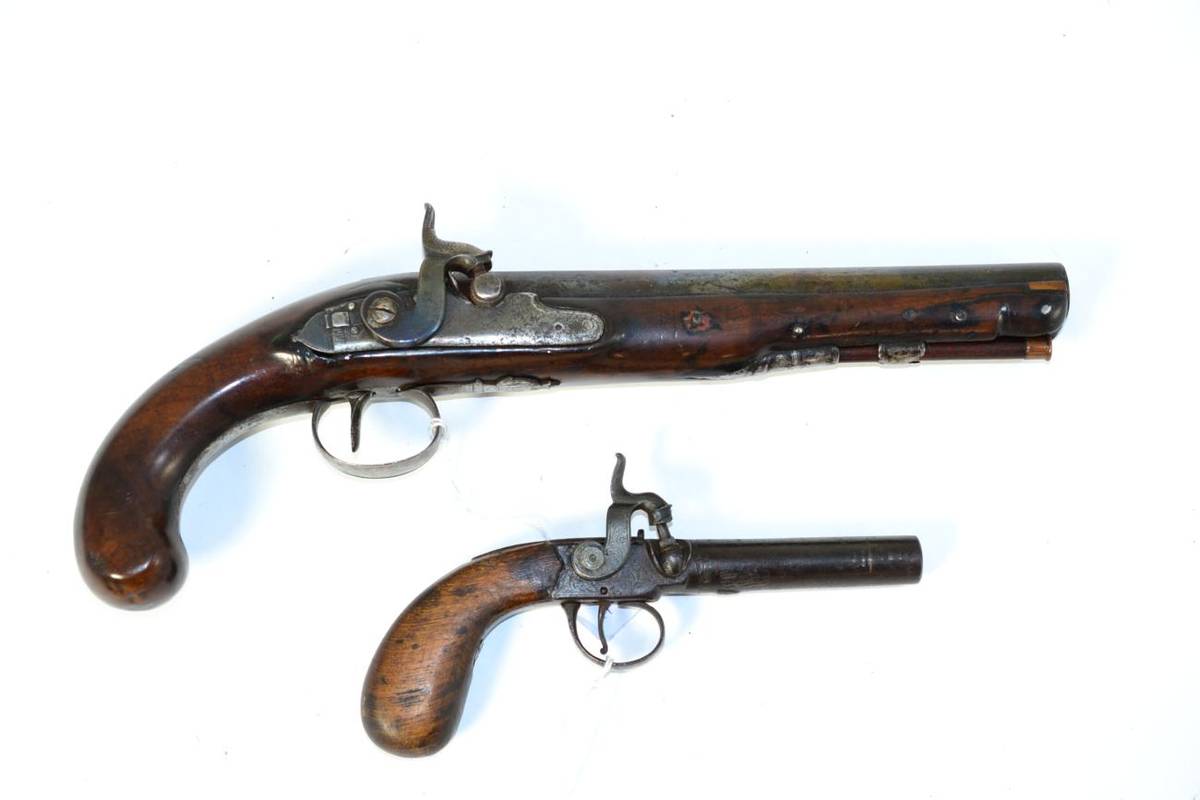 Lot 466 - An 18th century Gentleman's Percussion Pistol by T Richards, converted from a flintlock, the 22.5cm