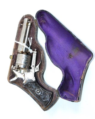 Lot 475 - A 19th Century Continental Six Shot Small Pinfire Pocket Revolver, with 5.5cm octagonal plated...