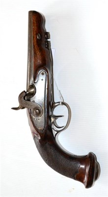 Lot 486 - A 19th Century French Double Barrel Percussion Travelling Pistol by P Valet of Dunkirque, the...