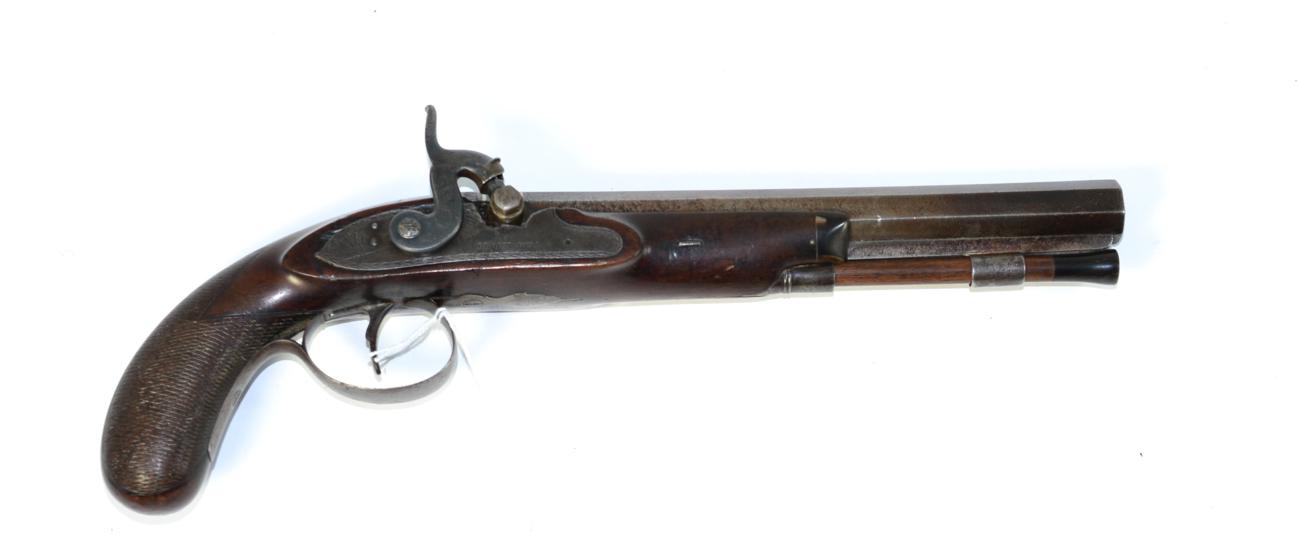 Lot 489 - An English Napoleonic Period Officer's 16 Bore Percussion Pistol by J C Brown of Hull, with...