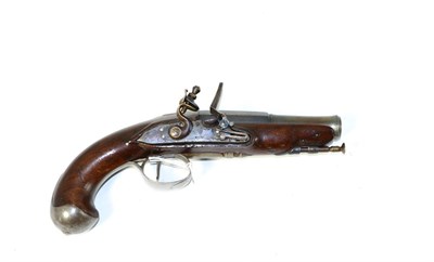 Lot 493 - An Early 19th Century Continental Flintlock Pistol, the 11cm two stage cannon barrel with...