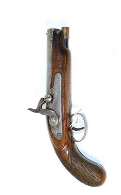 Lot 494 - An Early 19th Century Percussion Travelling Pistol by Smith, London, converted from a...