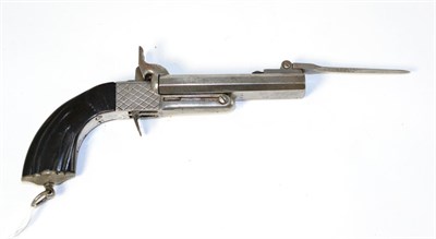 Lot 495 - A 19th Century Continental Side by Side Double Barrel Pinfire Travelling Pistol, the 11.5cm...