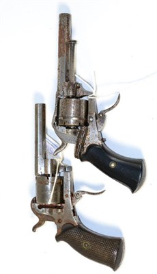 Lot 501 - A 19th Century Belgian Pinfire Six Shot Revolver, with 8.5cm  octagonal steel barrel, the...