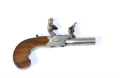 Lot 508 - A Late 18th Century Flintlock Pocket Pistol, the 4.5cm turn-off steel barrel with London proof...