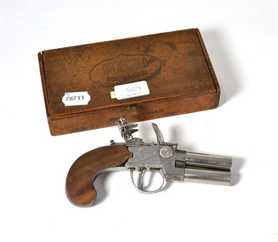 Lot 509 - A Late 18th Century Flintlock Over and Under Double Barrel Tap Action Pocket Pistol, with 5cm...