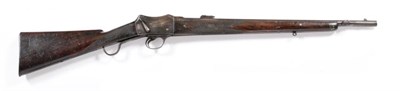 Lot 513 - A 19th Century Swinburn-Henry .577 Carbine, the 57cm barrel with fixed foresight and hinged...