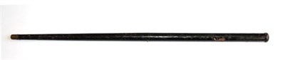 Lot 518 - A 19th Century Air Cane, of black painted steel, the 49cm sighted barrel with a screw-out brass...