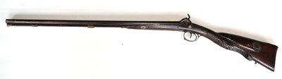 Lot 524 - A 19th Century Side by Side Double Barrel Percussion Sporting Gun, the 72.5cm steel barrels...