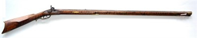 Lot 528 - A 19th Century American Kentucky Percussion Rifle by John Kincaid of Boone County, Indiana, the...