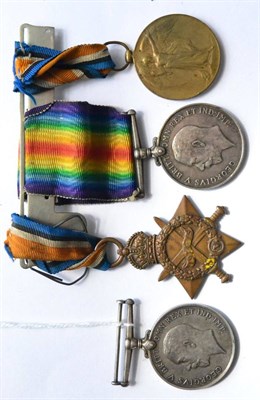 Lot 13 - A First World War Trio, awarded to 2421 PTE.A.GARSIDE. W.YORK:R., comprising 1914-15 Star,...