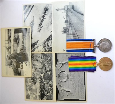 Lot 31 - Zeebrugge Raid Interest:- a First World War Pair, of British War Medal and Victory Medal,...