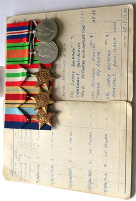 Lot 38 - A Second World War RAF 178th Squadron Group of Five Medals and Log Book, to 1167238 Air Gunner...