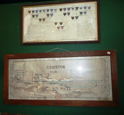 Lot 650 - A Framed Photograph of Holywath; A Hext Family Tree; and A Coniston Railway Plan (3)