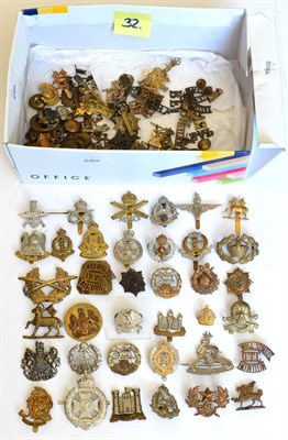 Lot 53 - A Collection of Approximately Ninety Military Cap Badges, shoulder titles, rank badges and buttons