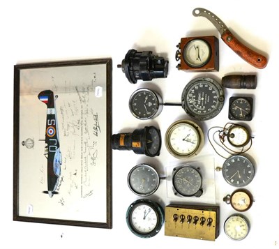 Lot 66 - A Quantity of Air Ministry Related Cockpit Instruments, including a Mark III Aeroplane...