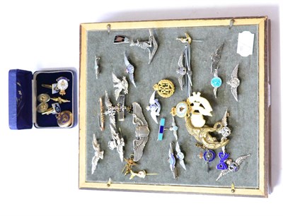 Lot 97 - A Collection of Various Airforce Related Sweetheart Brooches, including a US Pilot's wings,...