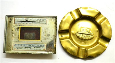 Lot 112 - A First World War Submarine Relic Advertising Desk Roller Blotter, the mirror glazed...