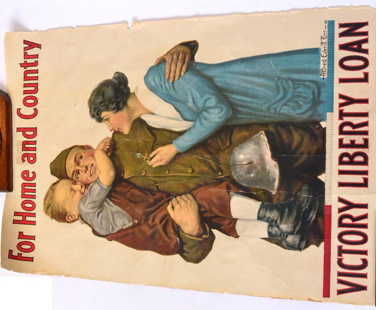 Lot 138 - A Rare First World War American Propaganda Poster - For Home and Country, Victory Liberty Loan,...