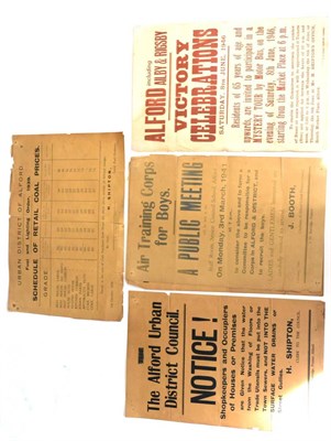 Lot 139 - A Collection of Five Second World War Posters, relating to Alford, Lincolnshire, comprising:- a...