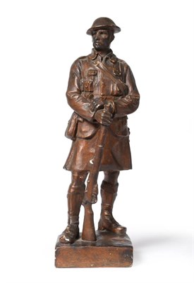 Lot 180 - A Sculptured Plaster Maquette of a First World War Seaforth Highlander by Thomas Good  RSA,...