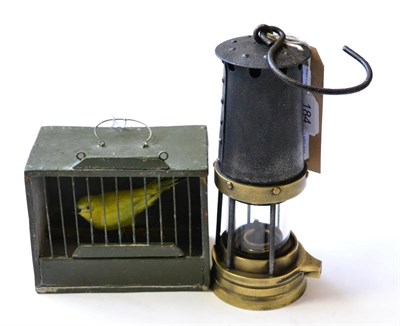 Lot 184 - A First World War Royal Engineers Tunneller's Brass and Steel Safety Lamp, by Davis of Derby,...