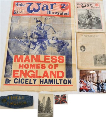 Lot 187 - Scottish Women's Suffrage Union War Hospital Interest:- A 1915 newsagent's poster  & magazine...