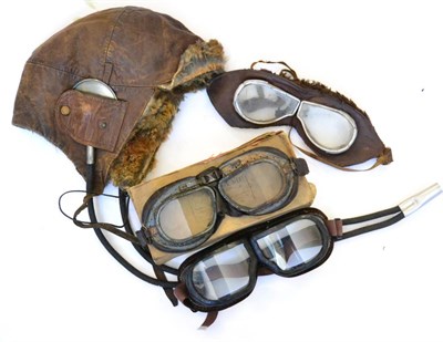 Lot 197 - A Pair of RAF Mk VIII Type Flying Goggles, with grey metal frames, padded leather eyepieces and...