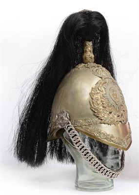 Lot 218 - A Victorian Albert Pattern NCO's Helmet to the South Salopian Yeomanry, in white metal with...