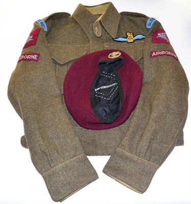 Lot 235 - A Second World War Battledress Blouse to a 1st Lieutenant, Glider Pilot Regiment, with...