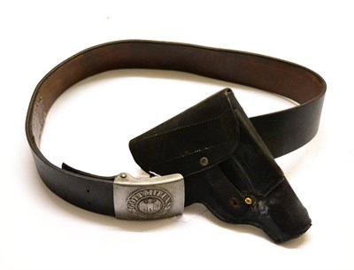 Lot 249 - A German Third Reich Leather Army Belt, the tongue faintly stamped and dated 1940, with steel...