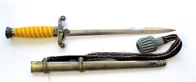 Lot 265 - A German Third Reich Army Officer's Dagger, the Eickhorn double edge steel blade maker's...