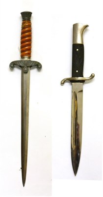 Lot 273 - A German Third Reich Army Dagger, the white metal hilt with orange plastic grip (a.f) - lacks...