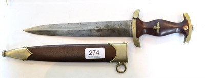 Lot 274 - A German Third Reich SA Dagger, the blade etched Alles fur Deutschland, with maker's mark for Ernst