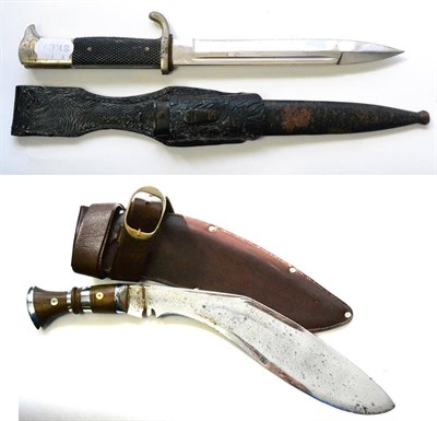 Lot 275 - A German Third Reich Fireman's Parade Dagger, the single edge fullered steel blade with maker's...