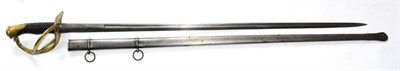 Lot 300 - A French Model 1822 Light Cavalry Sword, the 86cm slender double edge steel blade with a narrow...