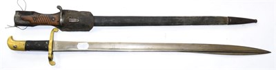 Lot 303 - A British 1855 Pattern Lancaster Sword Bayonet, the 61cm quill back spear point steel blade stamped