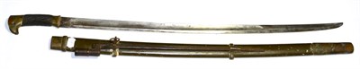 Lot 308 - A 20th Century Russian Shashqua, the 80cm single edge fullered steel blade double edged for the...