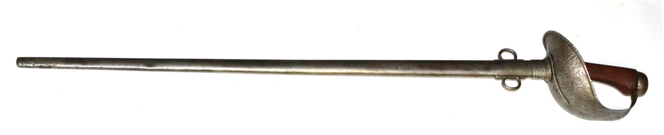 Lot 310 - A 1908 Pattern Cavalry Sword, the blade rusted into the steel scabbard, the edge of the...