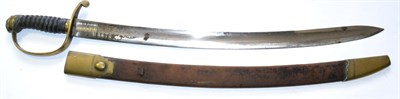 Lot 329 - A 19th Century Constabulary Hanger, the 60cm single edge slightly curved fullered steel blade...