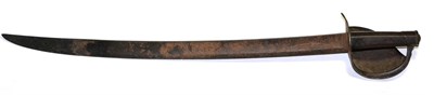 Lot 336 - A French Model 1833 Naval Cutlass, with 67cm single edge broad fullered steel blade, black...