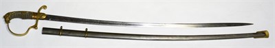 Lot 342 - An Imperial German Artillery Officer's Sword, the 80cm single edge quill back blade crisply...