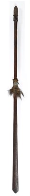 Lot 371 - A 19th Century Maori Taiaha, of dense hard wood, the long flat blade (ate) widening towards the...