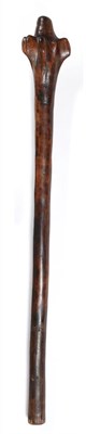 Lot 374 - A 19th Century Fijian Wake War Club, the root head with central raised nodule bordered by nine...