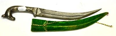 Lot 380 - An Indian Steel Dagger, the 25cm single edge curved steel blade inset with ";Tears of Allah";...