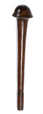 Lot 395 - A 19th Century Fijian War Club, in a dense hard wood of reddish colour, with large toadstool...