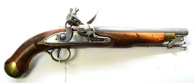 Lot 457 - A William IV Sea Service Flintlock Belt Pistol, the 23cm steel barrel with Tower ordnance markings