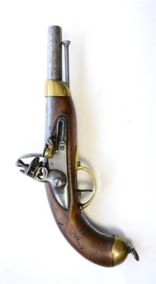 Lot 461 - An Early 19th Century French Mutzig Arsenal Flintlock Service Pistol, with 19.5cm steel barrel, the