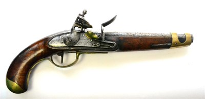 Lot 462 - An Early 19th Century German Flintlock Service Pistol, with 21cm steel barrel, the rounded lock...